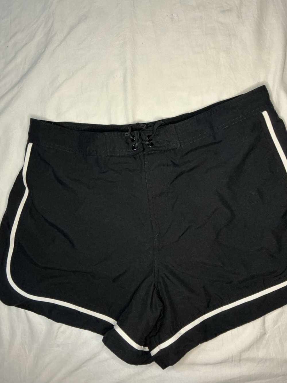 Coco Reef Black Athletic Shorts with White Piping